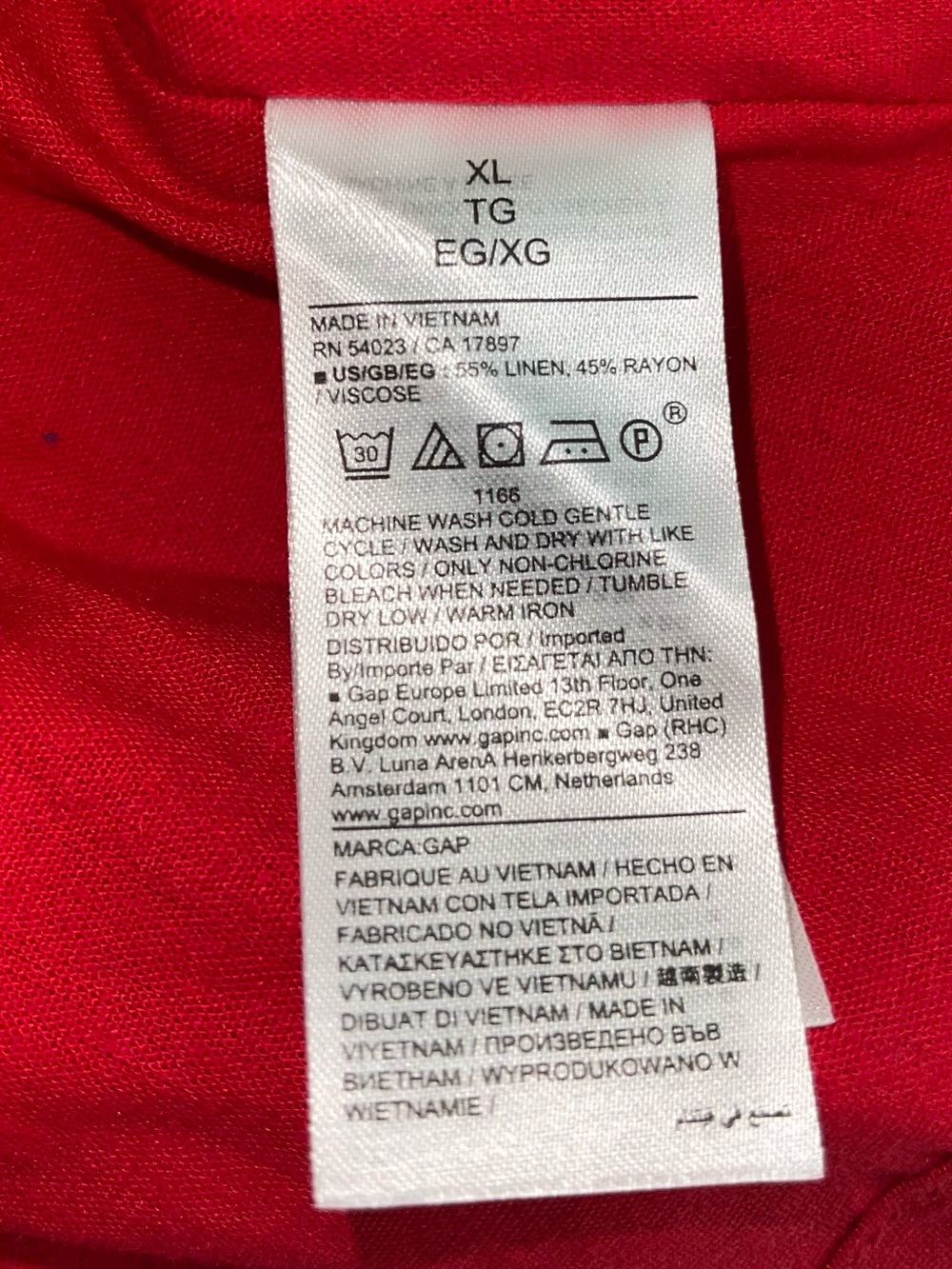 NWT Gap Linen-Blend Mini Skort Tomato Red XL - Picture 6 of 6